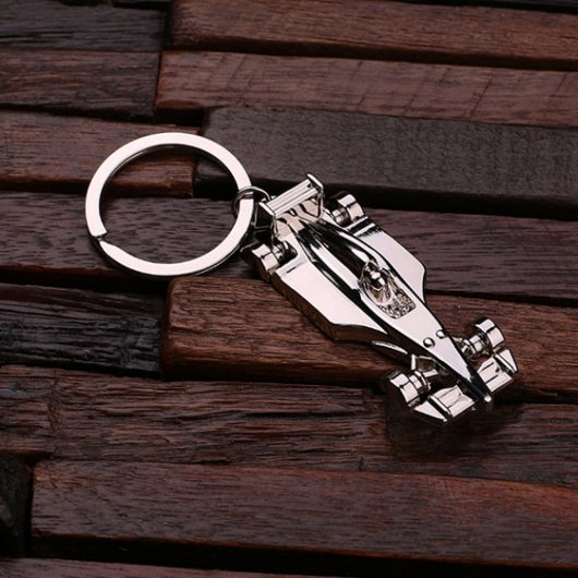 High Quality Stainless Steel Race Car Keychain (Top)
