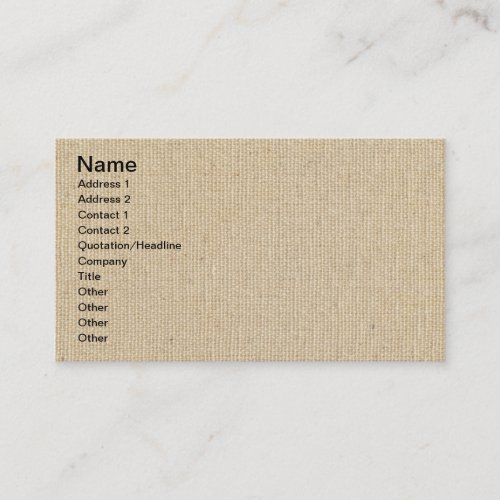 High Quality Texture Of The Cotton Canvas Business Card