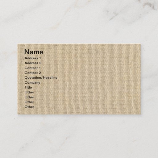 Customizable High Quality Texture Of The Cotton Canvas Business Card