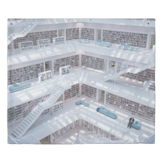 HIGH-RAISE PHOTOGRAPHY OF LIBRARY DUVET COVER