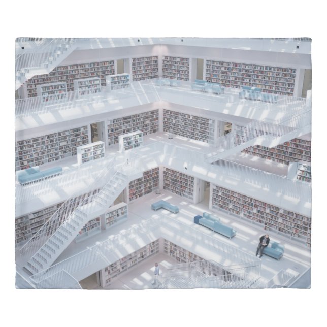 HIGH-RAISE PHOTOGRAPHY OF LIBRARY DUVET COVER (Front)