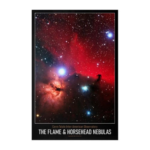 High Res Astronomy The Flame and Horsehead Nebulas Acrylic Print