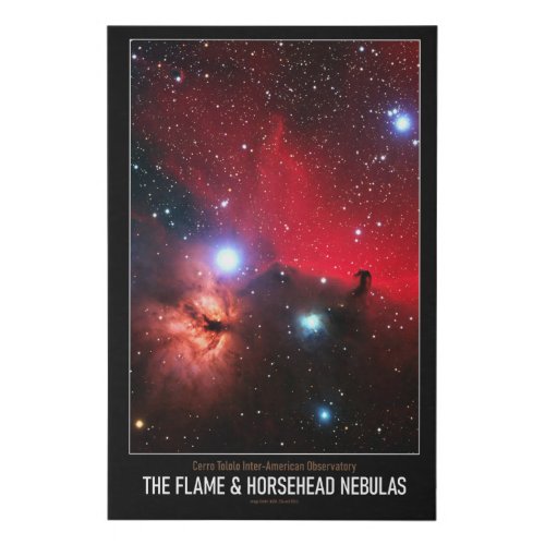 High Res Astronomy The Flame and Horsehead Nebulas Faux Canvas Print