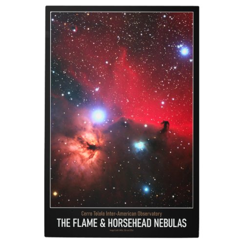 High Res Astronomy The Flame and Horsehead Nebulas Metal Print