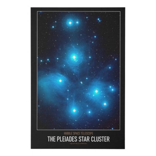 High Res Astronomy The Pleiades Star Cluster Faux Canvas Print