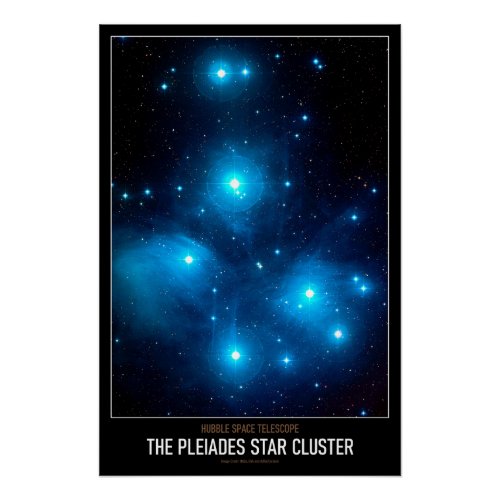 High Res Astronomy The Pleiades Star Cluster Poster