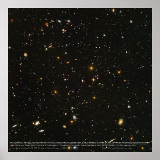 High-Res Hubble Ultra Deep Field Poster (Original) | Zazzle