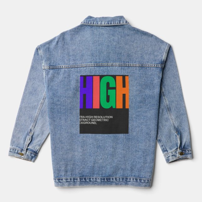 High-Resolution Abstract Art Denim Jacket (Back)