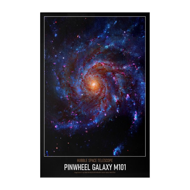 High Resolution Astronomy Pinwheel Galaxy M101 Acrylic Print (Front)