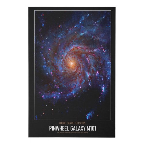 High Resolution Astronomy Pinwheel Galaxy M101 Faux Canvas Print