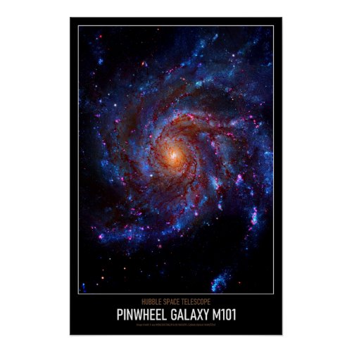 High Resolution Astronomy Pinwheel Galaxy M101 Poster