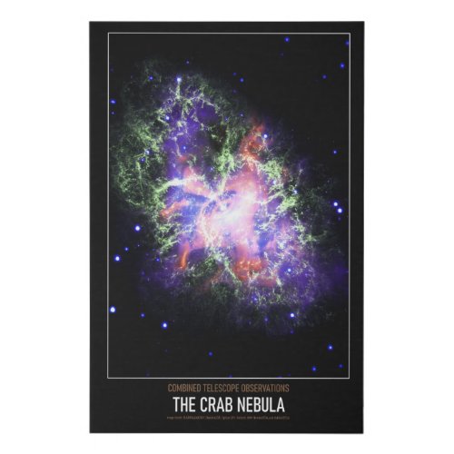 High Resolution Astronomy The Crab Nebula Faux Canvas Print