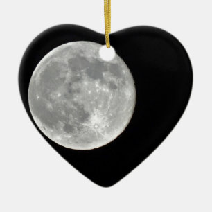 High resolution Full Moon Photo Ceramic Ornament