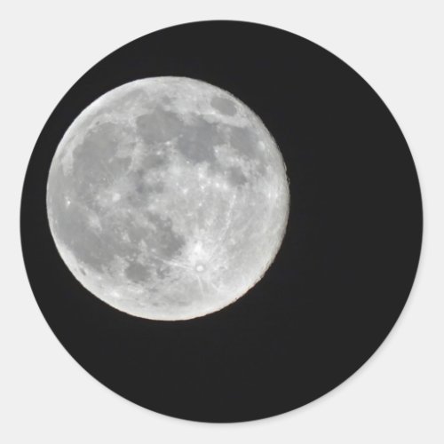 High resolution Full Moon Photo Classic Round Sticker