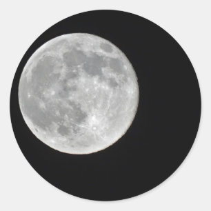 High resolution Full Moon Photo Classic Round Sticker