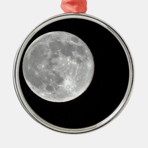 High resolution Full Moon Photo Metal Ornament