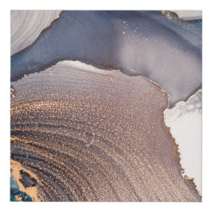 High resolution. Luxury abstract fluid art paintin Faux Canvas Print