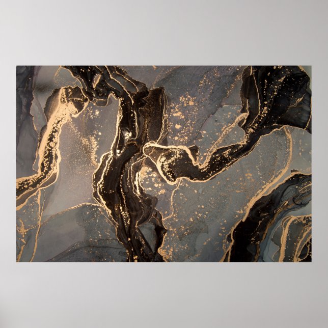 High resolution. Luxury abstract fluid art paintin Poster (Front)