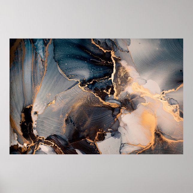 High resolution. Luxury abstract fluid art paintin Poster (Front)