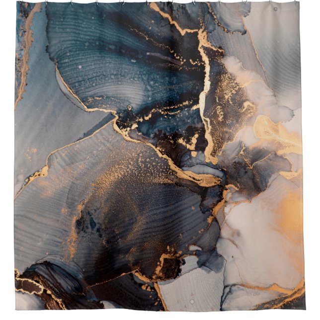 High resolution. Luxury abstract fluid art paintin Shower Curtain (Front)