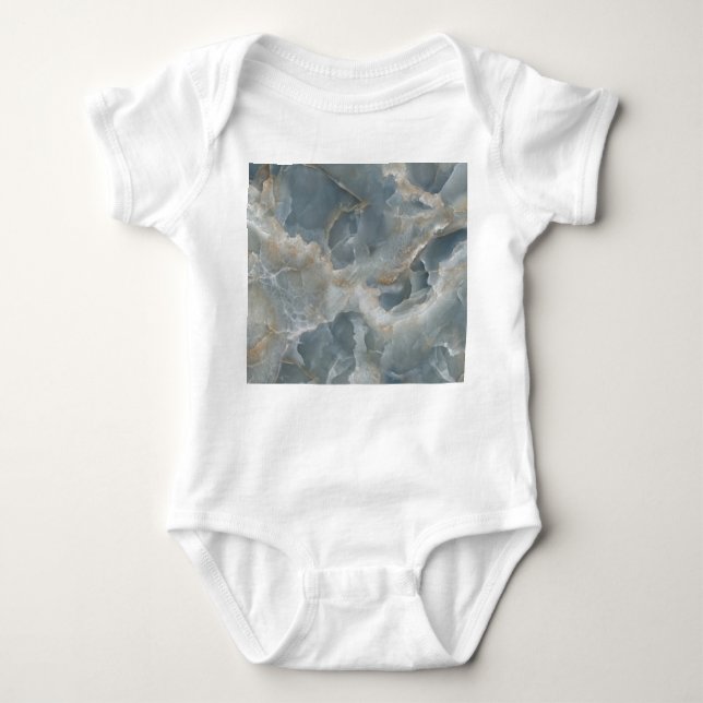 High-resolution marble texture, natural stone. baby bodysuit (Front)