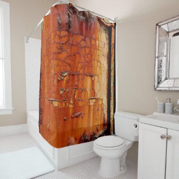 High-resolution Photo Of A Crumbling Rusty Metal Shower Curtain by YANKAdesigns at Zazzle