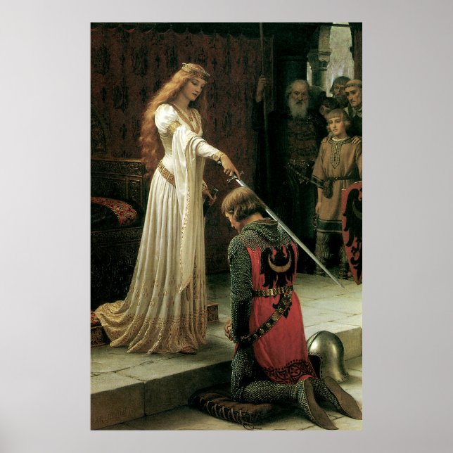 High Resolution Victorian Art Print "The Accolade" (Front)