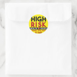 High Risk Health Issues Classic Round Sticker | Zazzle
