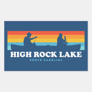 High Rock Lake North Carolina Canoe Rectangular Sticker