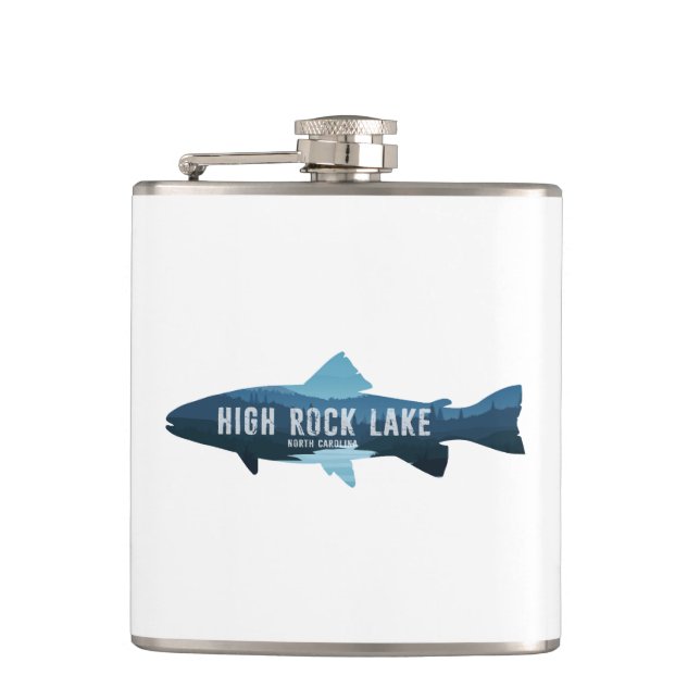 High Rock Lake North Carolina Fish Flask (Front)