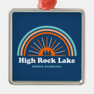 High Rock Lake North Carolina Rainbow Metal Ornament