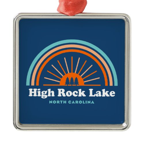 High Rock Lake North Carolina Rainbow Metal Ornament