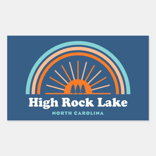 High Rock Lake North Carolina Rainbow Rectangular Sticker (Front)