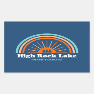 High Rock Lake North Carolina Rainbow Rectangular Sticker