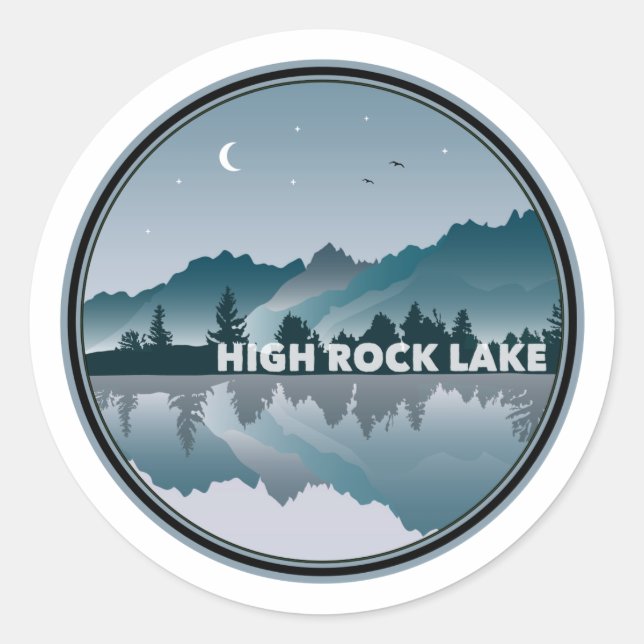 High Rock Lake North Carolina Reflection Classic Round Sticker (Front)