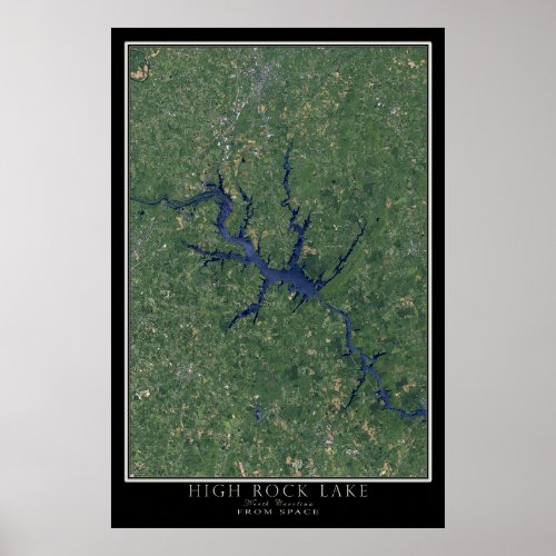 High Rock Lake North Carolina Satellite Poster Map