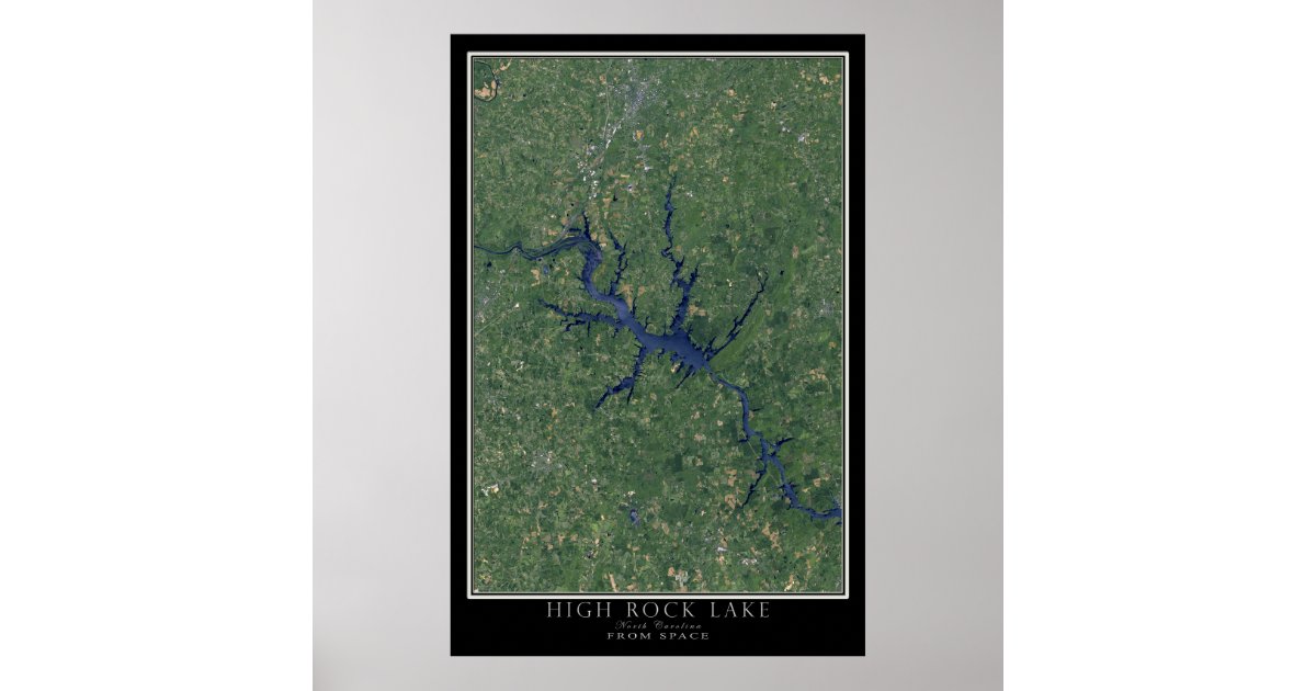 High Rock Lake North Carolina Satellite Poster Map