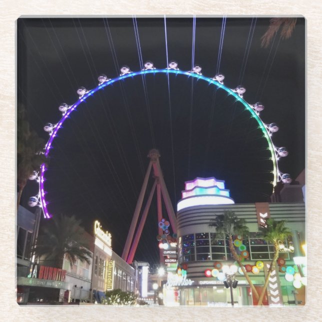 High Roller Ferris Wheel Las Vegas#3 Glass Coaster (Front)