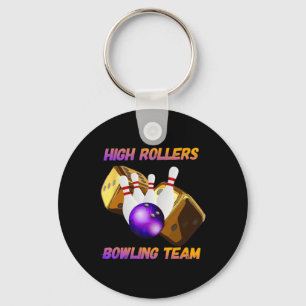 High Rollers Bowling Team Design Keychain