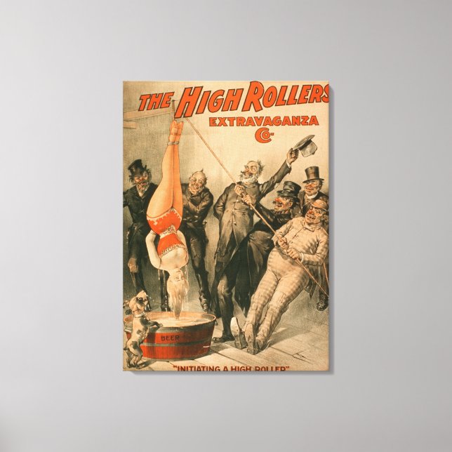 High RollersDunking Woman in Beer Poster Canvas Print (Front)