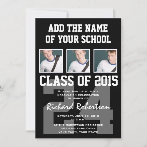 High School Athlete Graduation Class of 2015 Invitation