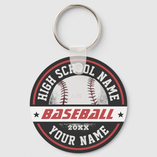 High School Baseball Club Personalized Sports Keychain