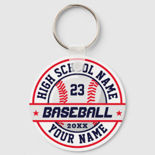 High School Baseball Player Customize Sports Keychain