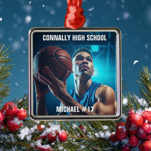 High School Basketball Player Photo Christmas