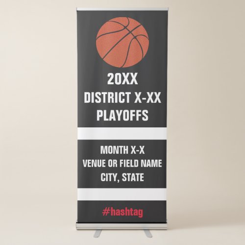 High School Basketball Playoffs Tournament or Game Retractable Banner