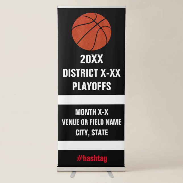 High School Basketball Playoffs Tournament or Game Retractable Banner (Front)