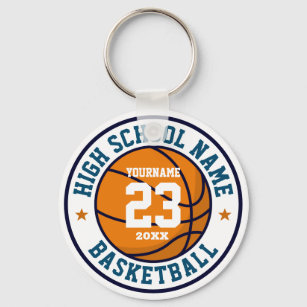 High School Basketball Team Custom Color Sports Keychain