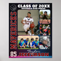 High School Basketball Team Sports Photo Collage