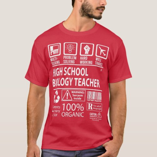 High School Biology Teacher MultiTasking Certified T_Shirt