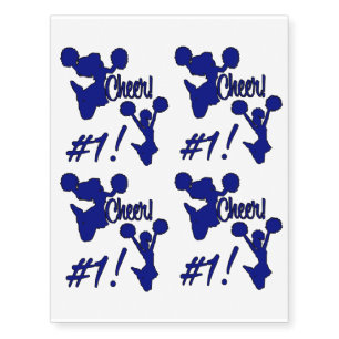 High School Cheerleading Dark Blue Temporary Tattoos